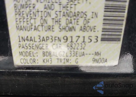 2015 Nissan Altima 2.5 S из США, поврежденный, VIN 1N4AL3AP3FN917153